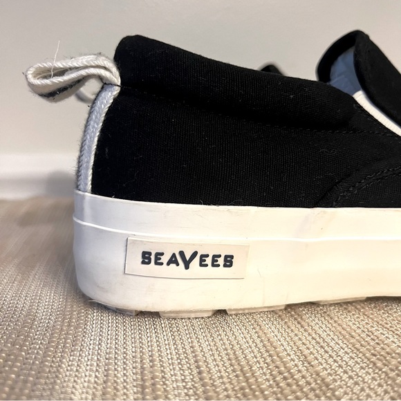 SEAVEES Baja Slip On Platform Black Herringbone Twill Sz 8.5 - Picture 8 of 16